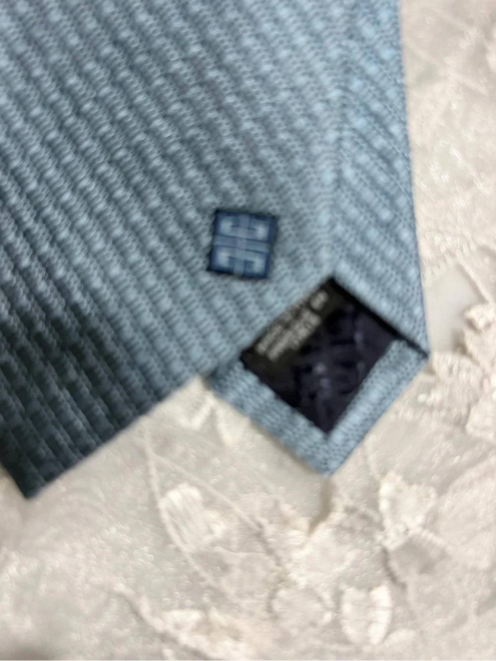 Givenchy Blue-Green Microdot Silk Tie